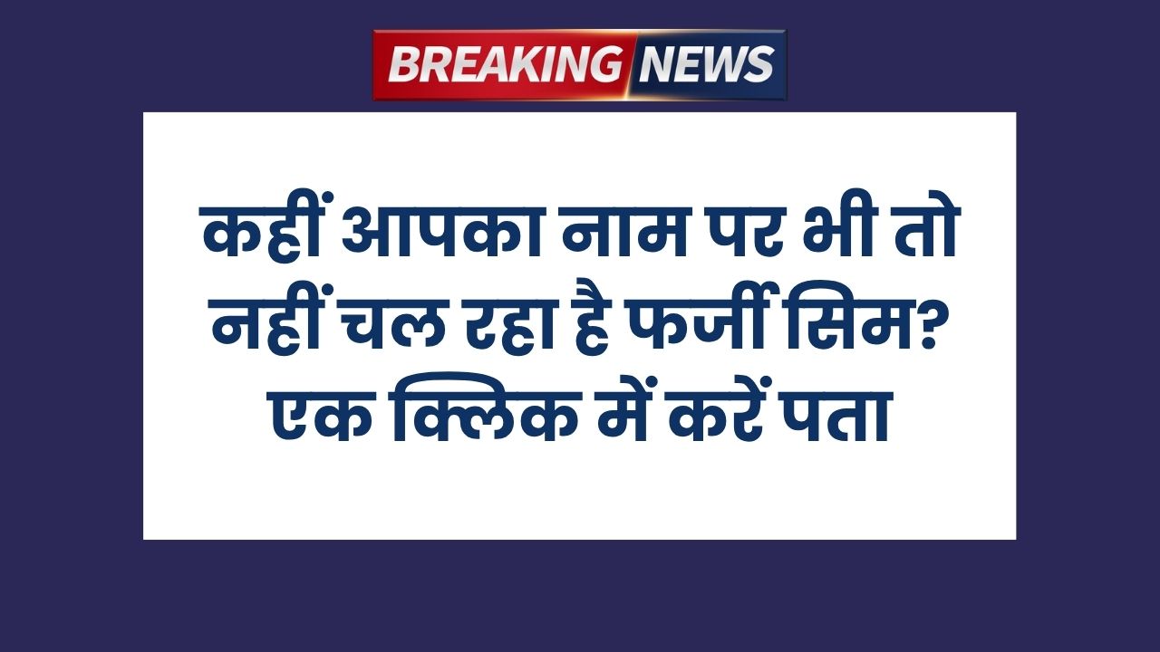 अपने नाम पर कितनी सिम चल रही हैं पता करें